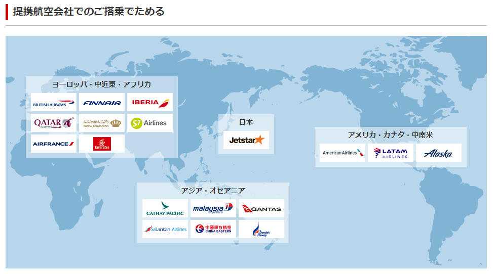 JALの提携航空会社