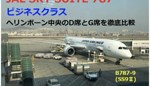 JAL SKY SUITE 787 ビジネスクラス ヘリンボーン配列中央のD席とG席を徹底比較