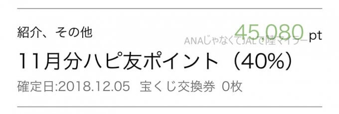 ハピ友ポイント201811
