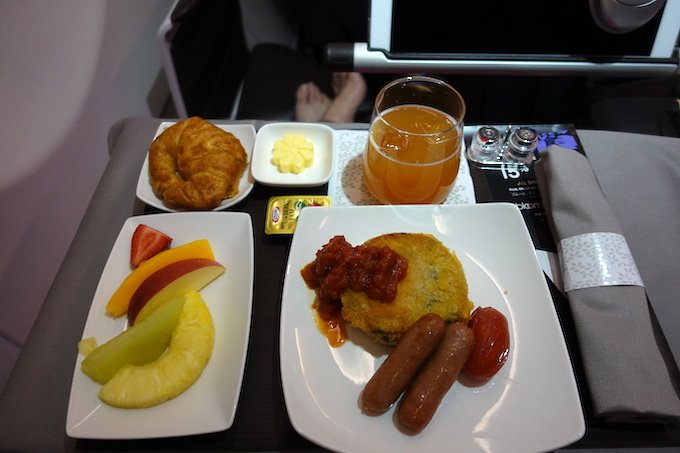ハワイアン航空ビジネスクラスの機内食
