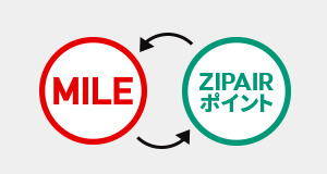 ZIPAIRポイントとJALマイルは相互交換できる