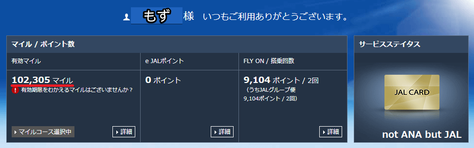 もずのマイル実績｜1年で30万マイル貯めてビジネスクラスでハワイを実現！